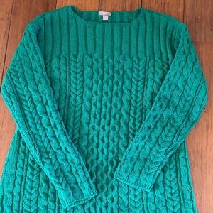 J. Jill bright green soft chunky sweater
